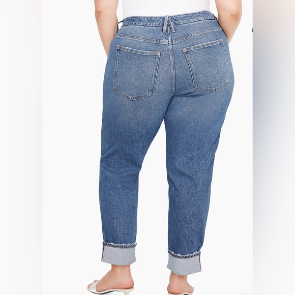 Good American The Weekender Cuffed Jeans High Waist Medium Wash Plus Size 20 - Picture 3 of 10